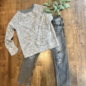 Boys outfit Gray Pants and Gray sweatshirt